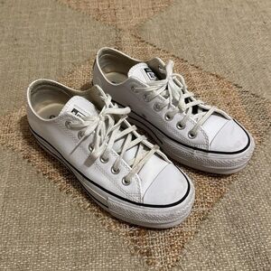Converse Leather Platform Sneakers